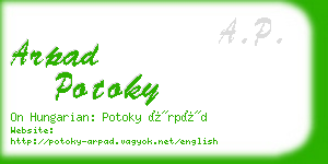 arpad potoky business card